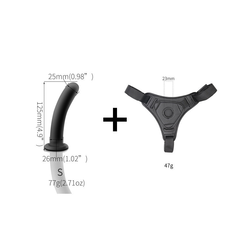 femdom wearing dildo les strapon panties lesbian lala sex toys male gay adult products - Phallic small size + leather