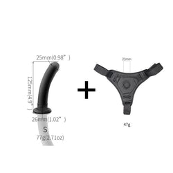 Image of femdom wearing dildo les strapon panties lesbian lala sex toys male gay adult products - Phallic small size + leather