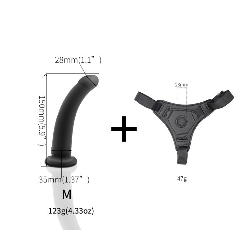 femdom wearing dildo les strapon panties lesbian lala sex toys male gay adult products - Phallic model medium + leather