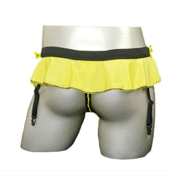 Image of gay pseudo-girl sex panties men’s panties thong skirt opening seduction bar party nightclub - yellow / Free size tiling