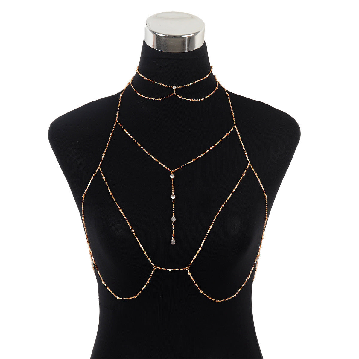 Guiyun sexy underwear cross-border jewelry body chain sexy flash diamond pendant tassel alloy chest chain temptation