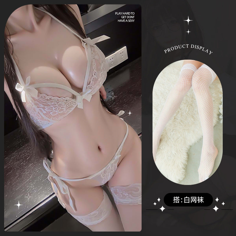 Image of Lemon Story Erotic Lingerie Thin Gathering Breathable Lace Tight Breasts Sexy Camisole Pure Desire Bra 9075 - Butterfly