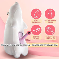 Image of Manufacturer consignment mystery doll gun machine remote control white bear doll telescopic vibration warming sex adult