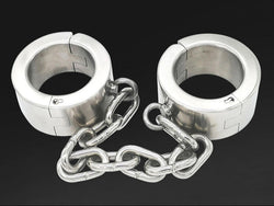 Image of Manufacturer stainless steel extra heavy shackles for women metal adult sex toys for men to restrain one piece dropship