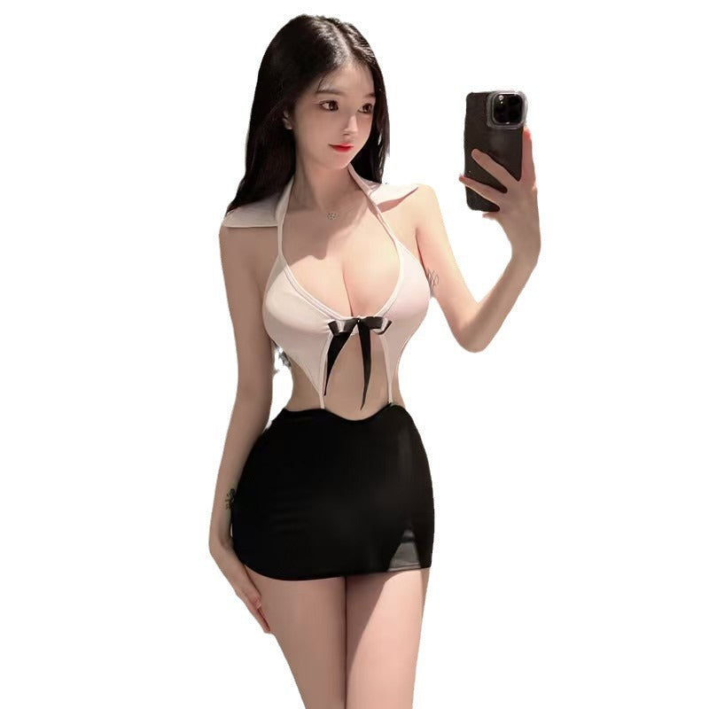 Manufacturer straight hair erotic underwear nightclub Internet celebrity anchor cosplay uniform sexy temptation hip