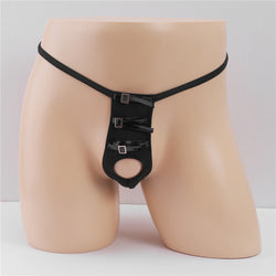 Image of Men’s erotic open hole loose thong European and American bundled T-pants low-waisted tight buttocks gay gay panties