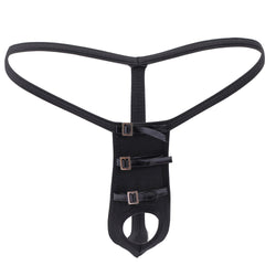 Image of Men’s erotic open hole loose thong European and American bundled T-pants low-waisted tight buttocks gay gay panties