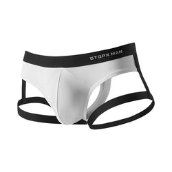 Image of men’s erotic shapewear vs underwear gay low rise panties new sexy double thong swim bottoms fashion briefs men - white