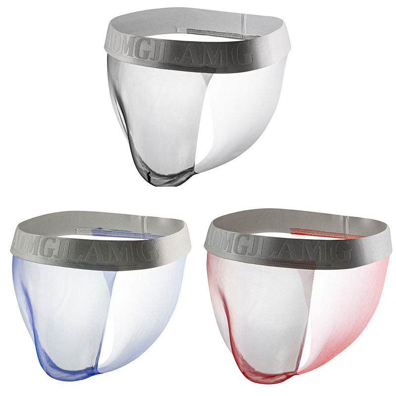 Image of Men’s panties full sheer mesh thong sexy low-rise erotic shorts trendy gay personality pants pants - Sexy lingerie