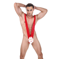 Image of Men’s Santa Claus underwear V-shaped one-piece thong European and American New Year’s party performance dress up erotic