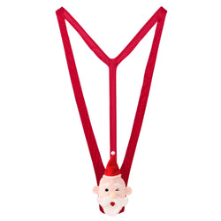 Image of Men’s Santa Claus underwear V-shaped one-piece thong European and American New Year’s party performance dress up erotic