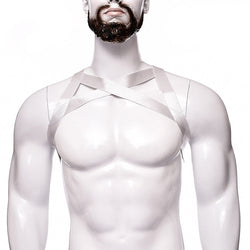 Image of Men’s Strong Nylon Body Chest Harness Belt Shoulder Support Suspender Strap Club Wear Costumes - white / One size