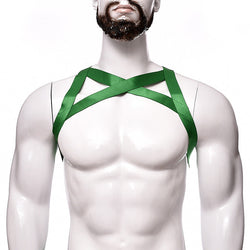 Image of Men’s Strong Nylon Body Chest Harness Belt Shoulder Support Suspender Strap Club Wear Costumes - green / One size