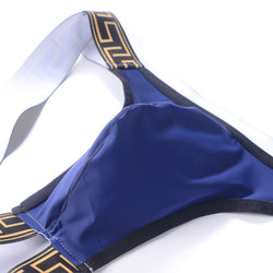 Image of Men’s Thong Large Pocket Pockets Exposed Buttocks Nylon Panties Low Waist Sexy T-Pants Gay Trendy Erotic Underwear