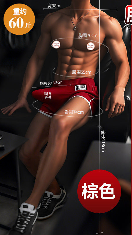 muscular hunk teen bust doll dildo penis female masturbator adult sex toys simulated phallus - Muscular macho teenage