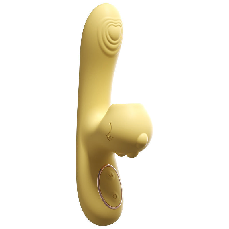 Image of Mystery girl teases bean dragon vibrator heating constant temperature sucking double-headed female masturbation device