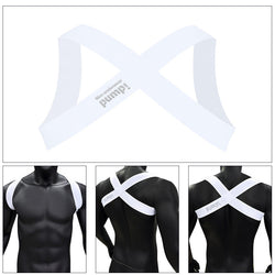 Image of New Men’s Beautiful Back Fitness Elastic Sexy Shoulder Strap Macho Muscle Abs GAY Chest Strap Party Fitness Strap
