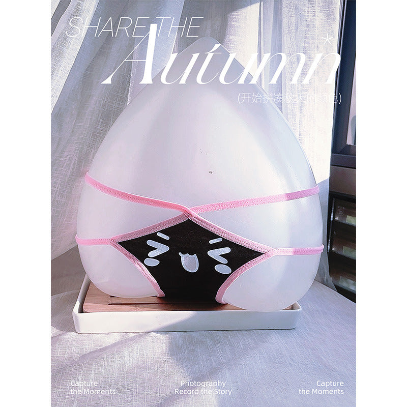 New sexy KT meow meow beautiful girl cute new low-rise briefs pure lust cross strap cotton thong women - Sexy lingerie