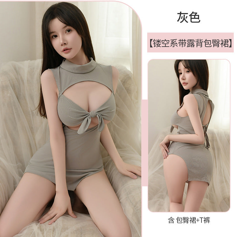 Nine colors life sex underwear sexy see-through pajamas leaking breasts transparent hot temptation nightdress set