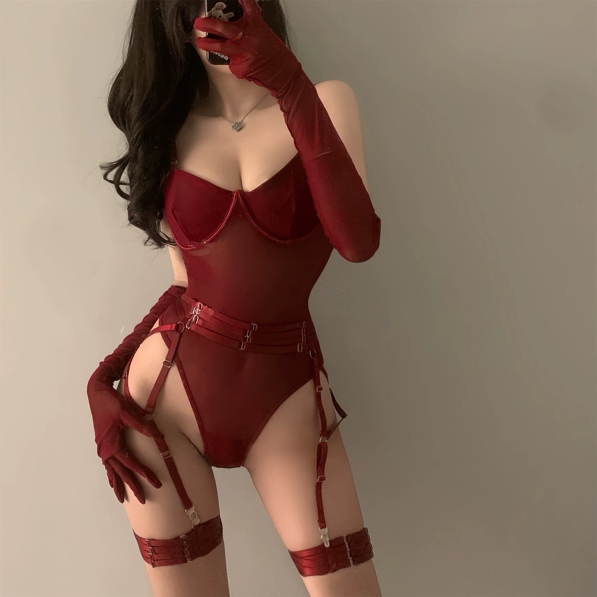 No man’s land rose sexy mesh splicing strappy bra set royal sister erotic underwear steel tortoise vest bodysuit