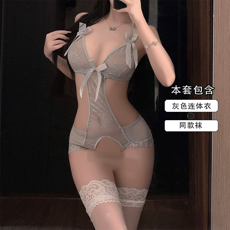 No mistake is night sex lingerie pure desire lace oneie sexy open crotch free temptation small breasted uniform pajamas