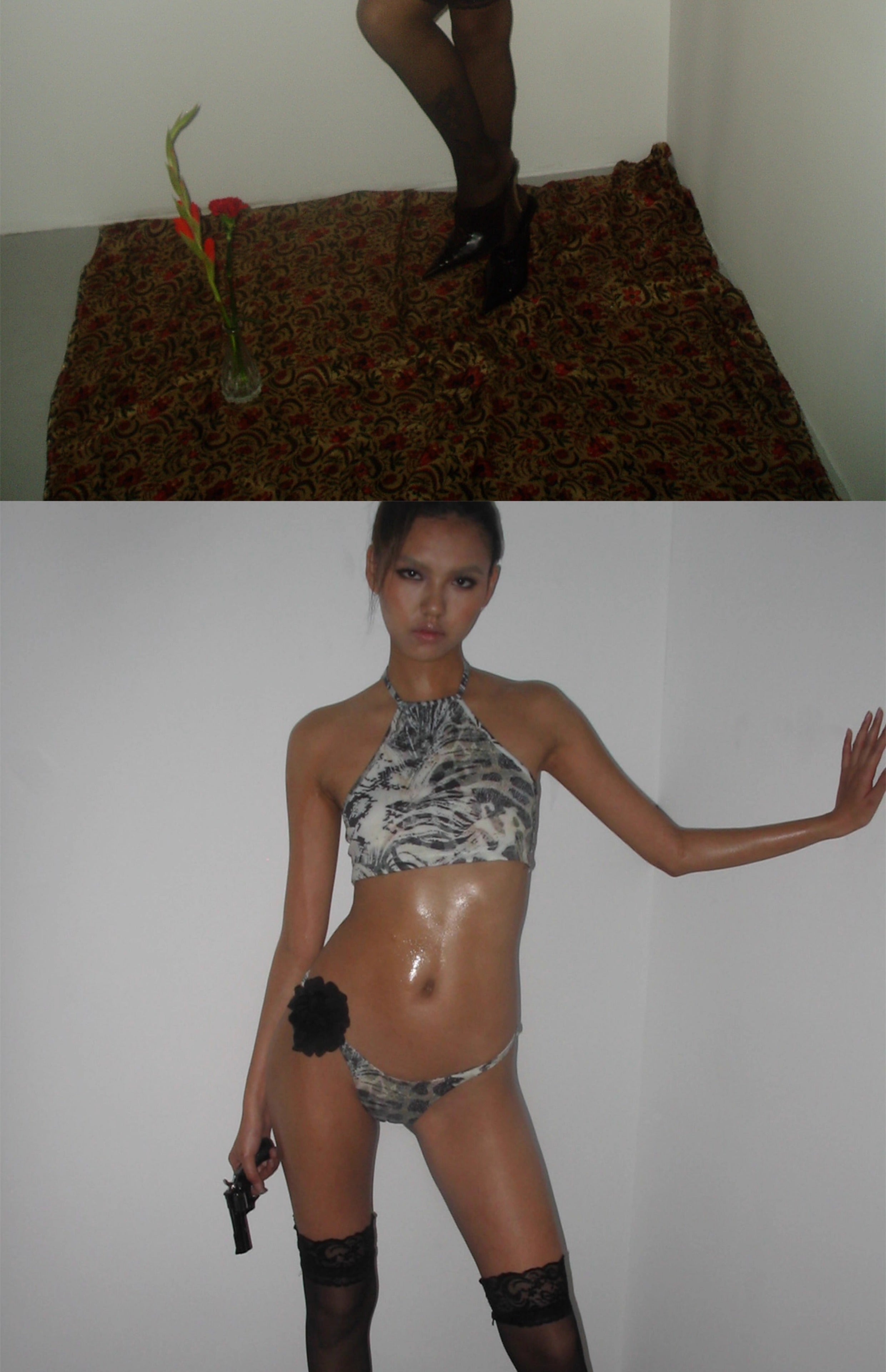 Image of NOLA*Bikini Suit High saturation red leopard print halter neck bikini suit - Sexy lingerie