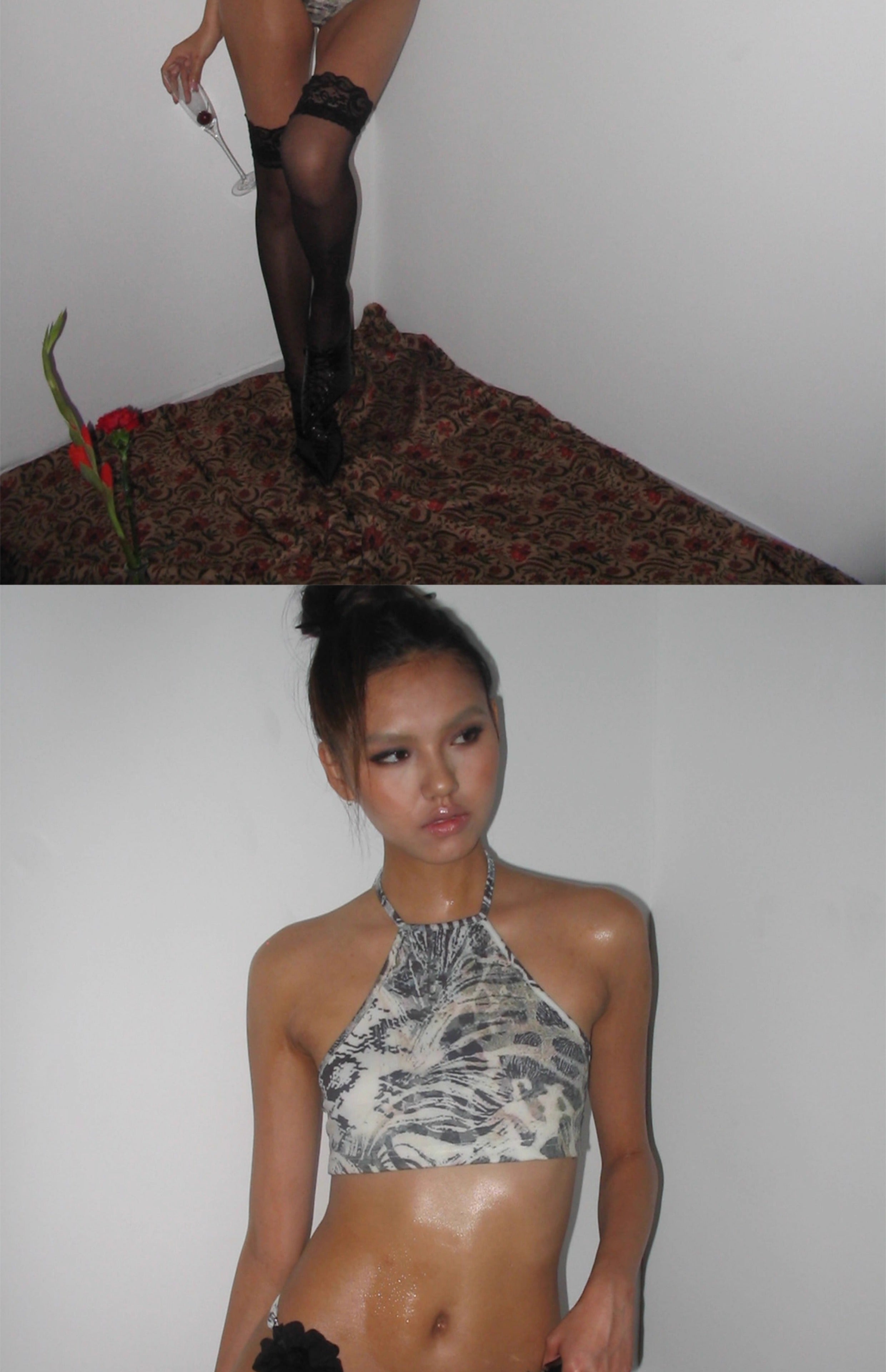 Image of NOLA*Bikini Suit High saturation red leopard print halter neck bikini suit - Sexy lingerie