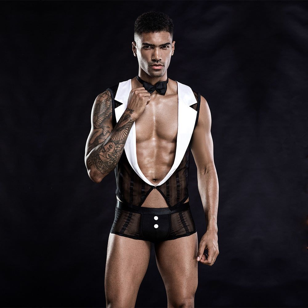 Playing as a sexy uniform erotic lingerie 22 bar waiter nightclub SY male servant J gay 7 outfits gay European