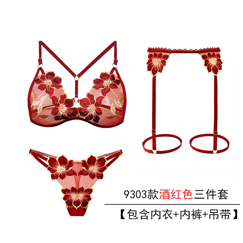 Image of Plus-size sexy lingerie three-point suit extreme temptation thong female pearl massage opening stall no-take