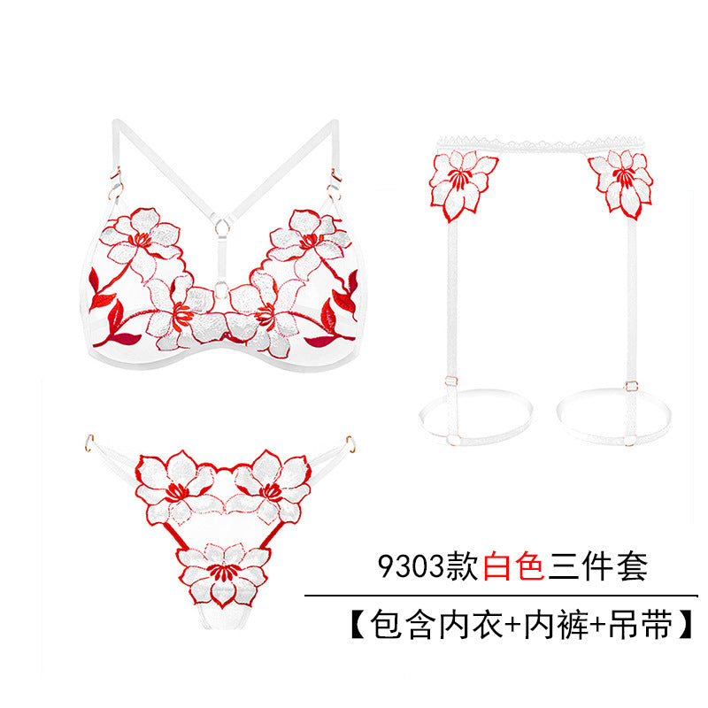 Image of Plus-size sexy lingerie three-point suit extreme temptation thong female pearl massage opening stall no-take