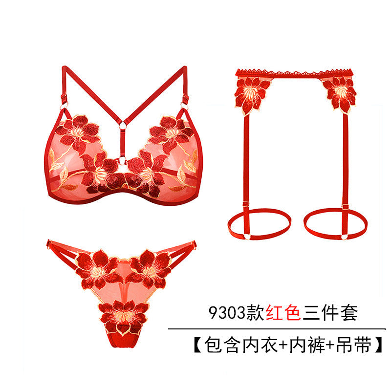 Image of Plus-size sexy lingerie three-point suit extreme temptation thong female pearl massage opening stall no-take