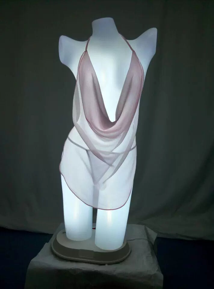 Private secretary erotic underwear plus size Pan Jinlian sexy seductive mesh belly pocket pajamas erotic underwear