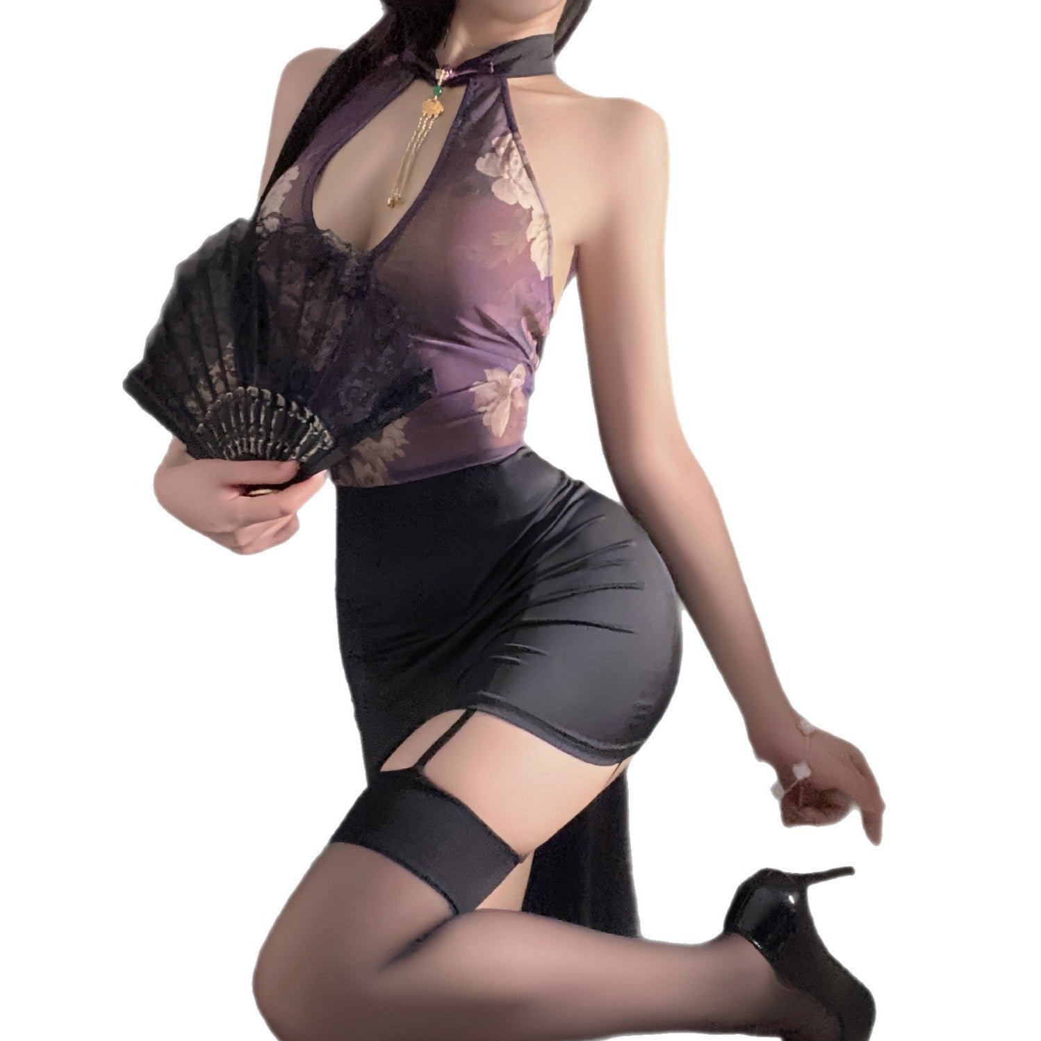 Ruolan erotic underwear sexy secretary nightclub hot girl cheongsam tight buttocks short skirt national style uniform