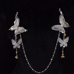 Image of sex toysbell butterfly nipple clip lace pearl sm stimulation nipple training nipple titty clamp butt plug tail