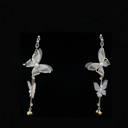 Image of sex toysbell butterfly nipple clip lace pearl sm stimulation nipple training nipple titty clamp butt plug tail