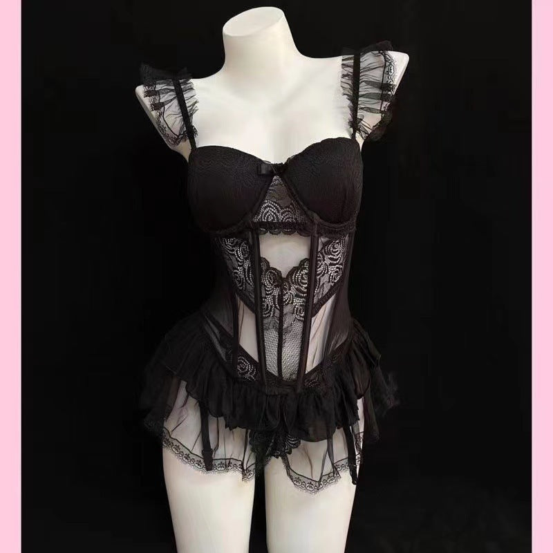 Sexual Affection Fun Lingerie Uniform Pure Desire Hollow Mesh Passion Suit Free Temptation Small Breasts Big Nightdress