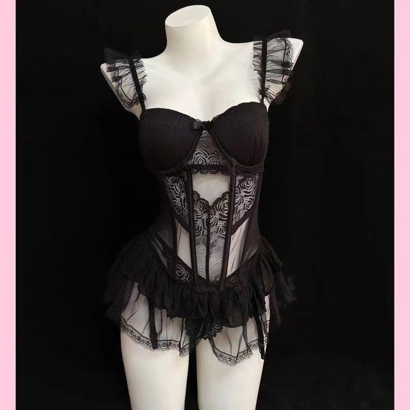 Sexual Affection Fun Lingerie Uniform Pure Desire Hollow Mesh Passion Suit Free Temptation Small Breasts Big Nightdress