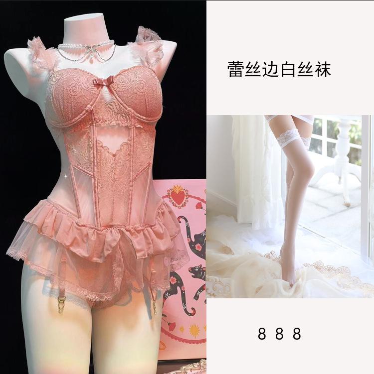 Image of Sexual Affection Fun Lingerie Uniform Pure Desire Hollow Mesh Passion Suit Free Temptation Small Breasts Big Nightdress