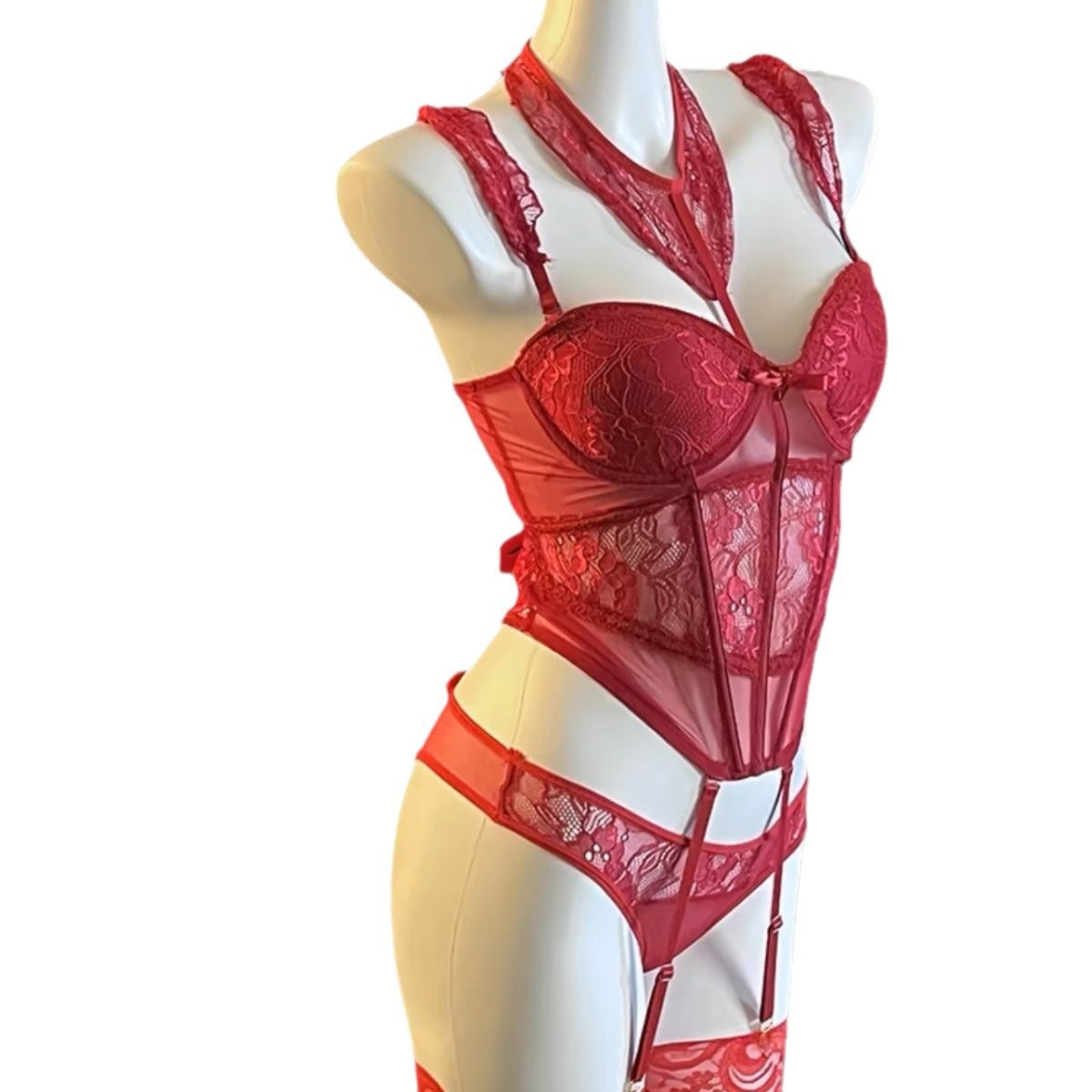 Image of Sexual Affection Fun Lingerie Uniform Pure Desire Hollow Mesh Passion Suit Free Temptation Small Breasts Big Nightdress