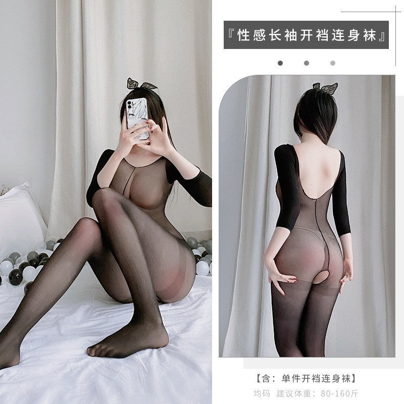 Sexy female pajamas sexy passionate underwear uniform suits stockings small breasts gathering showing big leaky breasts