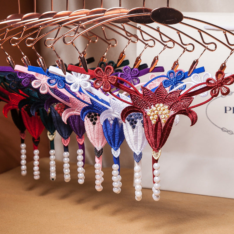 Image of Sexy hot sex panties flower cut-out pearl massage low waist elastic temptation thong a rope 3053 - Sexy lingerie