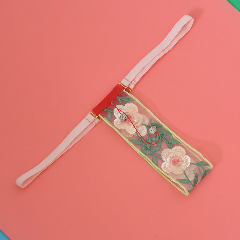 Sexy transparent embroidered thong women’s one-piece Japanese low-waisted erotic panties glutinous soft style private