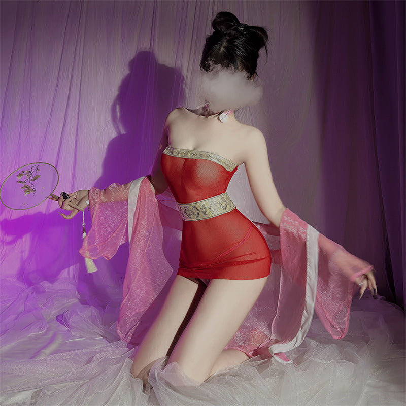 Image of Sexy underwear sexy ancient style Hanfu bandeau fox demon Daji buttocks skirt uniform pure desire female pajama set