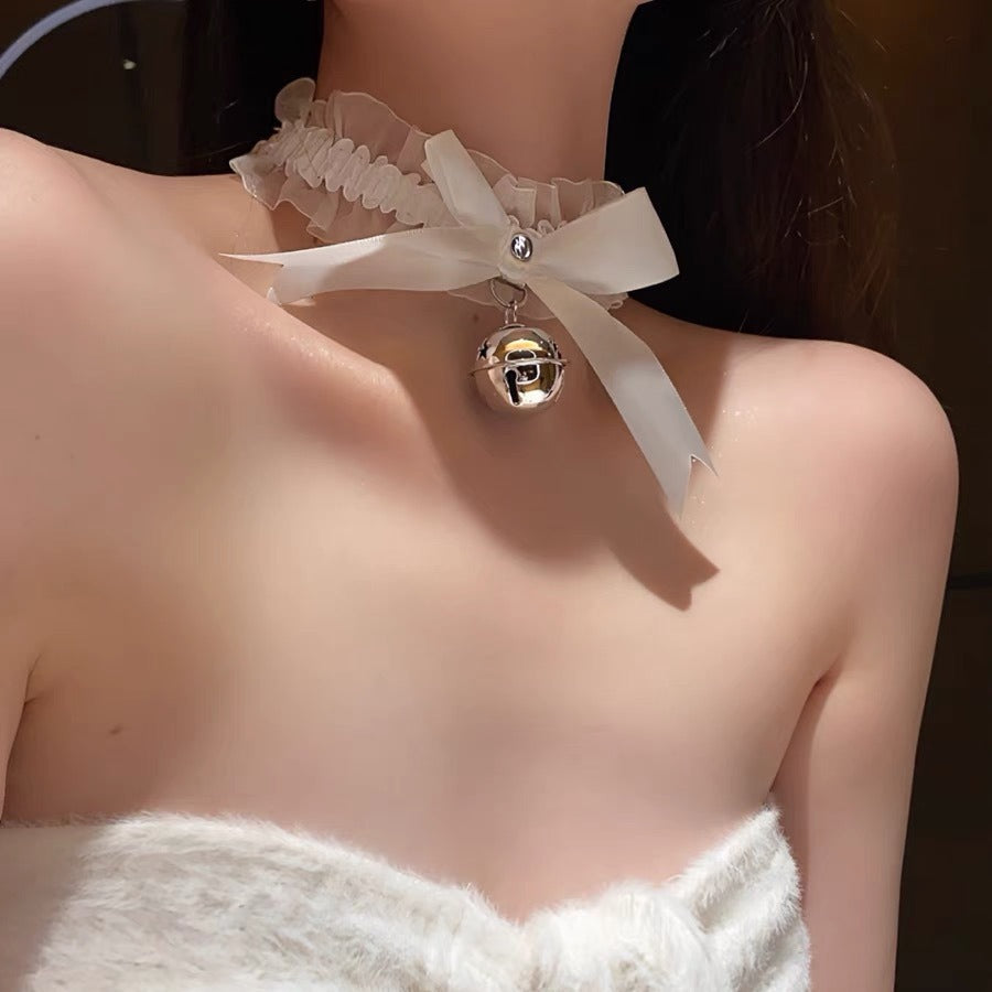 Shuo Yao erotic underwear accessories lace small bell collar female neck strap servant christmas decoration necklace