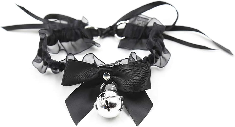 Image of Shuo Yao erotic underwear accessories lace small bell collar female neck strap servant christmas decoration necklace