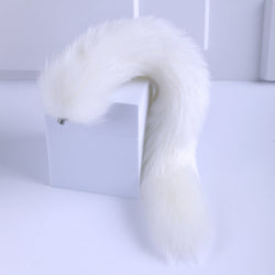 Image of sm sex detachable tail butt plug metal fox backyard anal toy passionate sex aid sex toys - White removable tail - toys