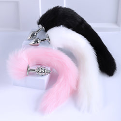 Image of sm sex detachable tail butt plug metal fox backyard anal toy passionate sex aid sex toys - toys