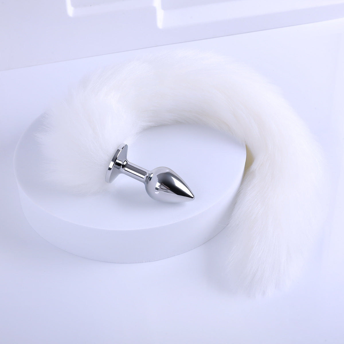 sm sex detachable tail butt plug metal fox backyard anal toy passionate sex aid sex toys - White removable tail + 2.5cm