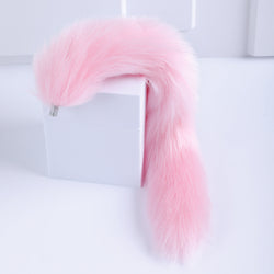 Image of sm sex detachable tail butt plug metal fox backyard anal toy passionate sex aid sex toys - Pink removable tail - toys