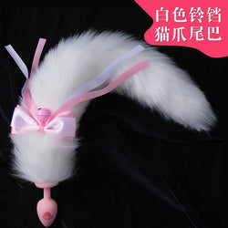 Image of SM Sex Fun Backyard Supplies Silicone Cat Paw Tail Anal Plug Backyard Products Female Masturbation Adult Femdom Props